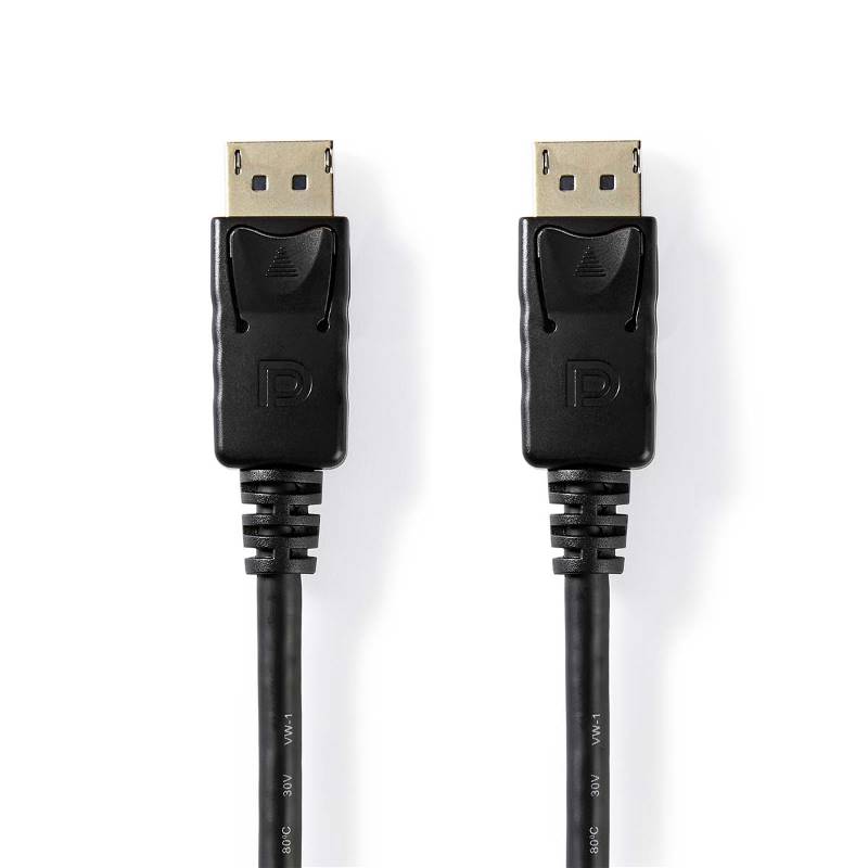 Nedis CCGL37011BK20 DisplayPort-Kabel | DisplayPort Male | DisplayPort Male | Vernikkeld | 2.00 m | Rond | PVC | Label