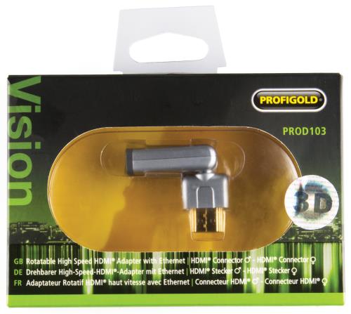 Profigold PROD103 Roteerbare HDMI-adapter HDMI-connector - HDMI-ingang zilver