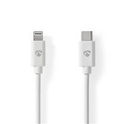 Nedis CCGL39650WT20 Lightning Kabel | USB 2.0 | Apple Lightning 8-Pins | USB-C™ Male | 480 Mbps | Vernikkeld | 2.00 m...