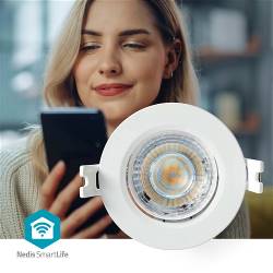 Nedis WIFILCS10WT SmartLife Plafondlamp | Wi-Fi | Warm tot Koel Wit | Rond | Diameter: 52 mm | 360 lm | 2700 - 6500 K...