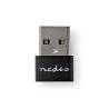 Nedis CCGB60920BK USB-A Adapter | USB 2.0 | USB-A Male | USB-C™ Female | 480 Mbps | Rond | Vernikkeld | Zwart | Doos