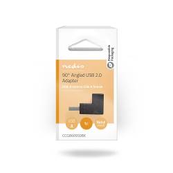Nedis CCGB60930BK USB-A Adapter | USB 2.0 | USB-A Male | USB-A Female | 480 Mbps | Rond | Vernikkeld | PVC | Zwart | ...