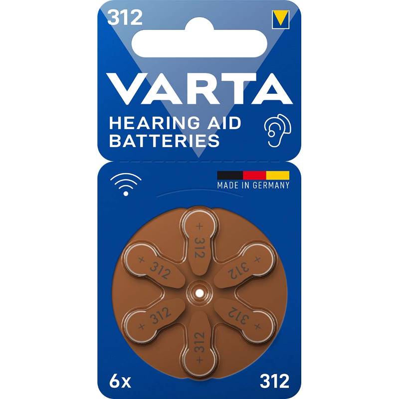 Varta 24607101416 Zinc-Air Batterij PR41 | 1.45 V DC | 6-Blister | Gehoorapparaat | Bruin