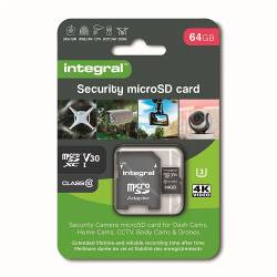 Integral INMSDX64G10-SEC 64 GB Security Camera microSD-kaart voor Dash Cams, Home Cams, CCTV, Body Cams & Drones