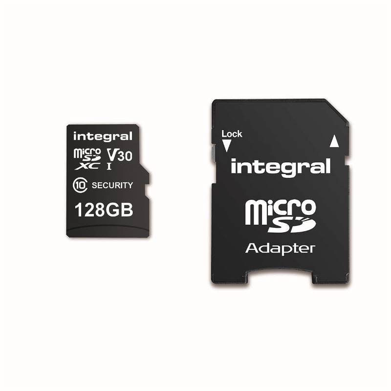 Integral INMSDX128G10-SEC 128 GB Security Camera microSD-kaart voor Dash Cams, Home Cams, CCTV, Body Cams & Drones