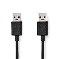 Nedis CCGB61000BK20 USB-Kabel | USB 3.2 Gen 1 | USB-A Male | USB-A Male | 5 Gbps | Vernikkeld | 2.00 m | Rond | PVC |...
