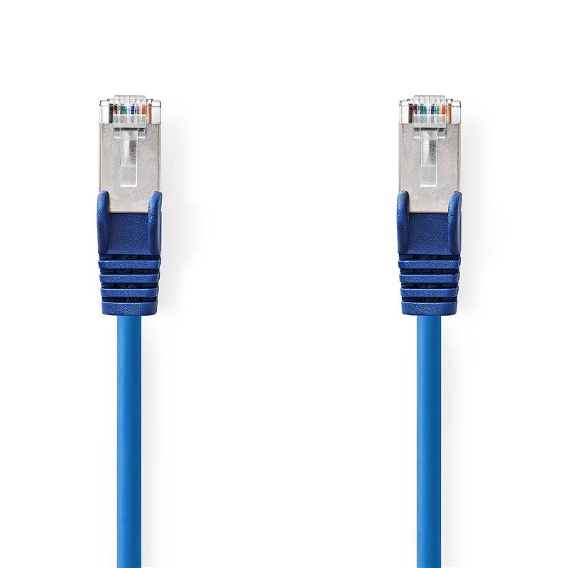 Nedis CCGL85121BU30 CAT5e Netwerkkabel | SF/UTP | RJ45 Male | RJ45 Male | 3.00 m | Rond | PVC | Blauw | Label