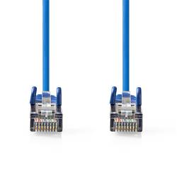 Nedis CCGL85121BU30 CAT5e Netwerkkabel | SF/UTP | RJ45 Male | RJ45 Male | 3.00 m | Rond | PVC | Blauw | Label