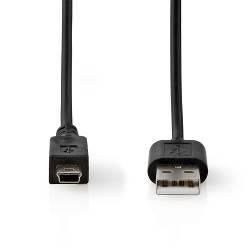 Nedis CCGL60301BK20 USB-Kabel | USB 2.0 | USB-A Male | USB Micro B 5-Pin Female | 480 Mbps | Vernikkeld | 2.00 m | Ro...