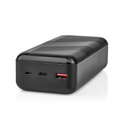 Nedis UPBK65W30000BK Powerbank | 32000 mAh | 2.4 / 3.0 / 3.25 A | Outputs: 2 | Output: 1x USB-A / 1x USB-C™ | Inputs:...