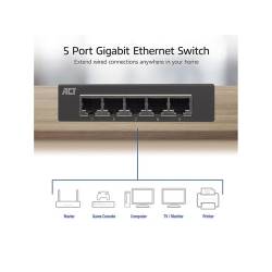 Act Met de act ac4415 5-port gigabit ethernet switch kan men eenvoudig en snel een netwerk opzett...