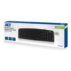 Act De ac5405 is een comfortabel multimedia toetsenbord met speciale sneltoetsen om video's of mu...