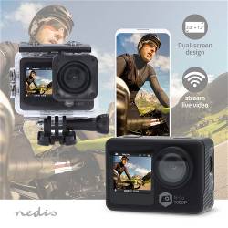 Nedis ACAM31BK Action Cam | 1080p@30fps | 12 MPixel | Waterbestendig tot: 30.0 m | 70 min | Wi-Fi | App beschikbaar v...