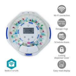 Nedis WIFIPD10WT Smart Home Medicijndispenser | Wi-Fi | 28 Compartimenten | Aantal alarmtijden: 9 alarmtijden per dag...