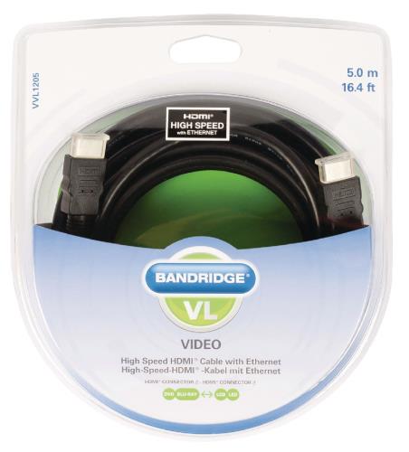 Bandridge VVL1205 HDMI-hogesnelheidskabel met ethernet 5.0 m
