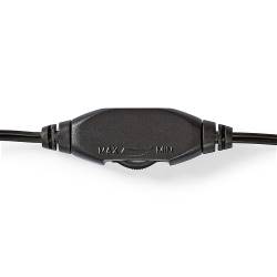 Nedis CHST210BK PC-Headset | Over-Ear | Stereo | 1x 3.5 mm / 2x 3.5 mm | Inklapbare Microfoon | Zwart