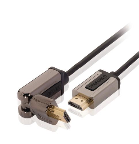 Profigold PROL1802 Draaibare High Speed HDMI-kabel met ethernet HDMI-aansluiting - HDMI-connector 2,00 m zwart