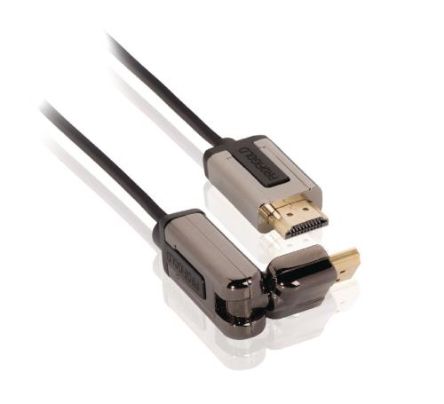 Profigold PROL1802 Draaibare High Speed HDMI-kabel met ethernet HDMI-aansluiting - HDMI-connector 2,00 m zwart