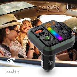 Nedis CATR2024BK FM-Audiotransmitter voor Auto | Gefixeerd | Handsfree bellen | 1 " | Amber-Scherm | Bluetooth® | PD ...