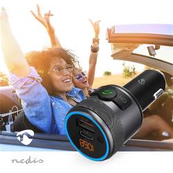 Nedis CATR3024BK FM-Audiotransmitter voor Auto | Gefixeerd | Handsfree bellen | 1 " | Amber-Scherm | Bluetooth® | PD ...