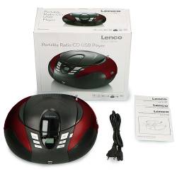 Lenco SCD-37 USB RED SCD-37 USB Rood Draagbare FM-radio CD- en USB-speler Rood