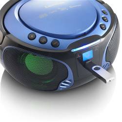 Lenco SCD-550BU SCD-550BU Draagbare FM-radio CD/MP3/USB/Bluetooth-speler® met LED-verlichting Blauw