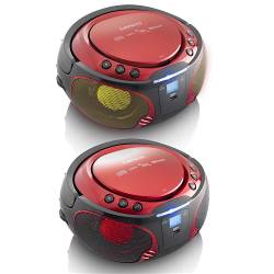 Lenco SCD-550RD SCD-550RD Draagbare FM-radio CD/MP3/USB/Bluetooth-speler® met LED-verlichting Rood