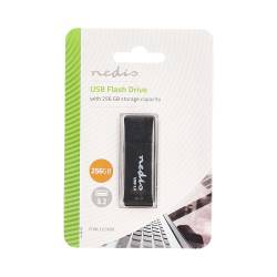 Nedis FDRIU3256BK Flash Drive | 256 GB | USB Type-A | Leessnelheid: 80 MB/s | Schrijfsnelheid: 10 MB/s