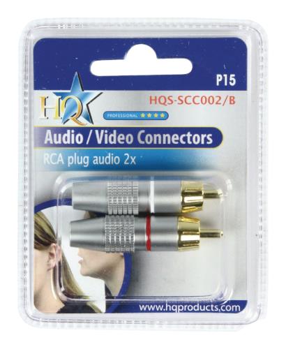 HQ HQS-SCC002/B RCA audio pluggen (2x)