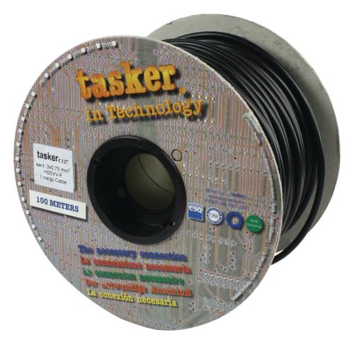 Tasker C127 BLACK Voedingskabel 3 x 0,75 mm² op rol van 100 m zwart