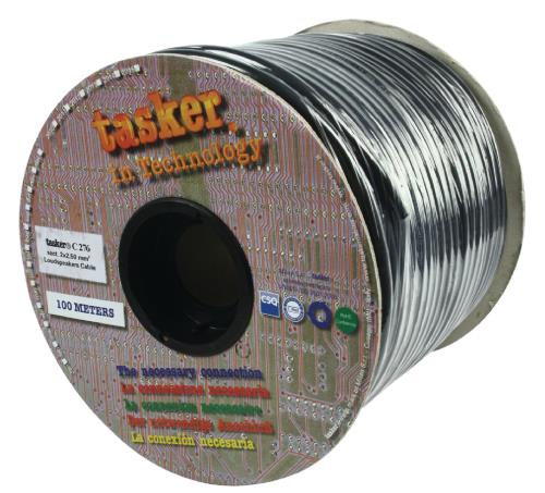 Tasker C276 BLACK Audio kabel 2 x 2,50 mm² op rol 100 m grijs