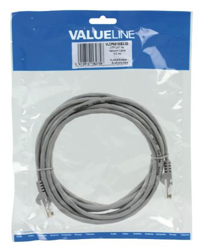 Valueline VLCP85100E3.00 UTP CAT 5e netwerkkabel 3,00 m grijs