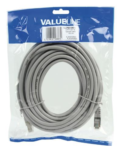 Valueline VLCP85120E10 S/FTP CAT 5e netwerkkabel 10,0 m grijs
