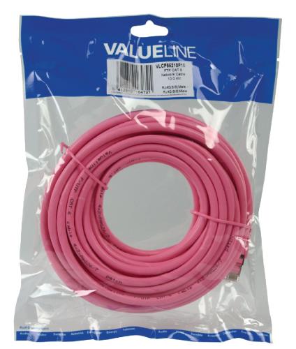 Valueline VLCP85210P10 FTP CAT 6 netwerkkabel 10,0 m roze