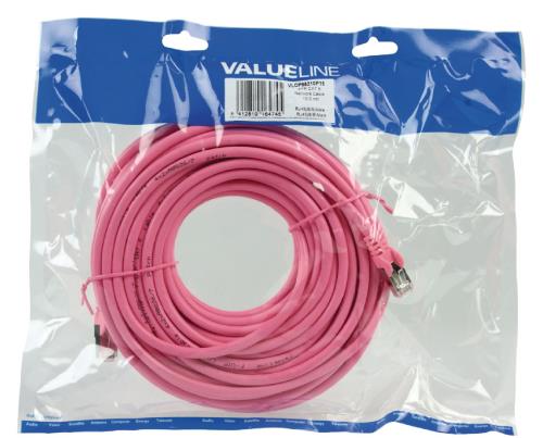 Valueline VLCP85210P15 FTP CAT 6 netwerkkabel 15,0 m roze