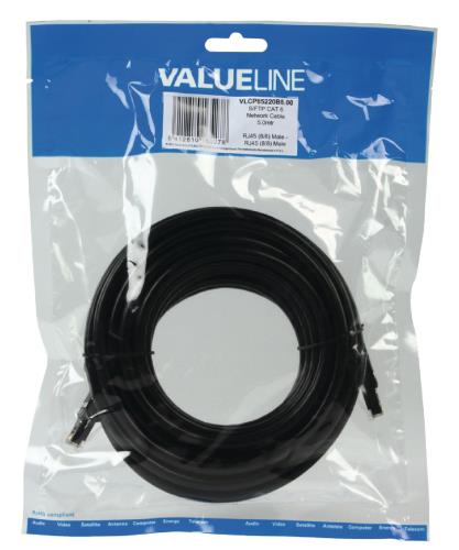 Valueline VLCP85220B5.00 S/FTP CAT 6 netwerkkabel 5,00 m zwart