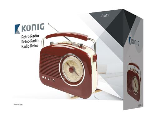 König HAV-TR710BR Retrodesign AM/FM-radio - bruin
