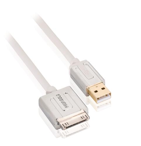 Profigold PROM101 Sync and charge-kabel 30-pins dock male - USB 2.0 A male 1,00 m wit