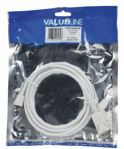 Valueline VLMP37400W2.00 Mini DisplayPort - DisplayPort kabel 2,00 m wit