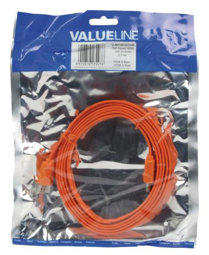 Valueline VLMP34010O2.00 Platte High Speed HDMI-kabel met ethernet 2,00 m