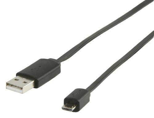 Valueline VLMP60410B1.00 USB 2.0 adapterkabel A Male - Micro B Male 1,00 m zwart