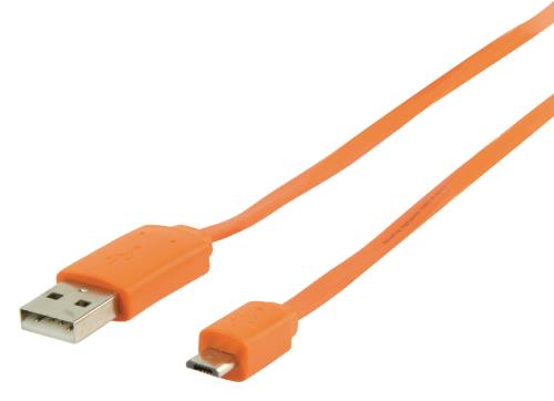 Valueline VLMP60410O1.00 USB 2.0 adapterkabel A Male - Micro B Male 1,00 m oranje