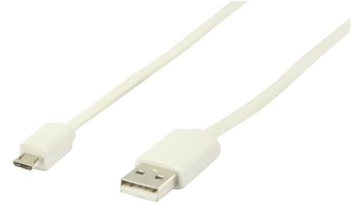 Valueline VLMP60410W1.00 USB 2.0 adapterkabel A Male - Micro B Male 1,00 m wit