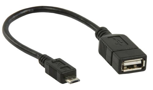Valueline VLMP60515B0.20 USB 2.0 A - micro B OTG data kabel 0,20 m