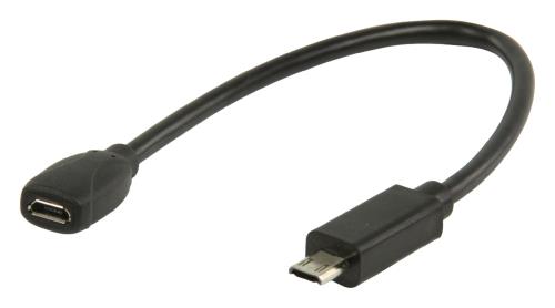 Valueline VLMP60900B0.20 MHL-adapterkabel USB 11-pins Micro B mannelijk - USB 5-pins Micro B vrouwelijk 0,20 m zwart