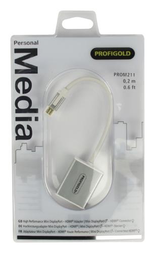 Profigold PROM211 Mini DisplayPort-adapter Mini DisplayPort male - HDMI-uitgang 0,20 m wit