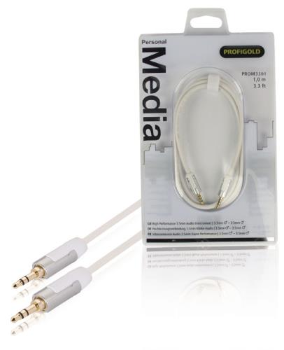 Profigold PROM3301 Stereo-audiokabel 3,5 mm male - male 1,00 m wit