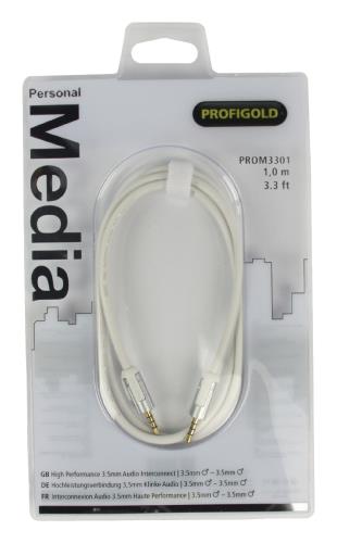 Profigold PROM3301 Stereo-audiokabel 3,5 mm male - male 1,00 m wit