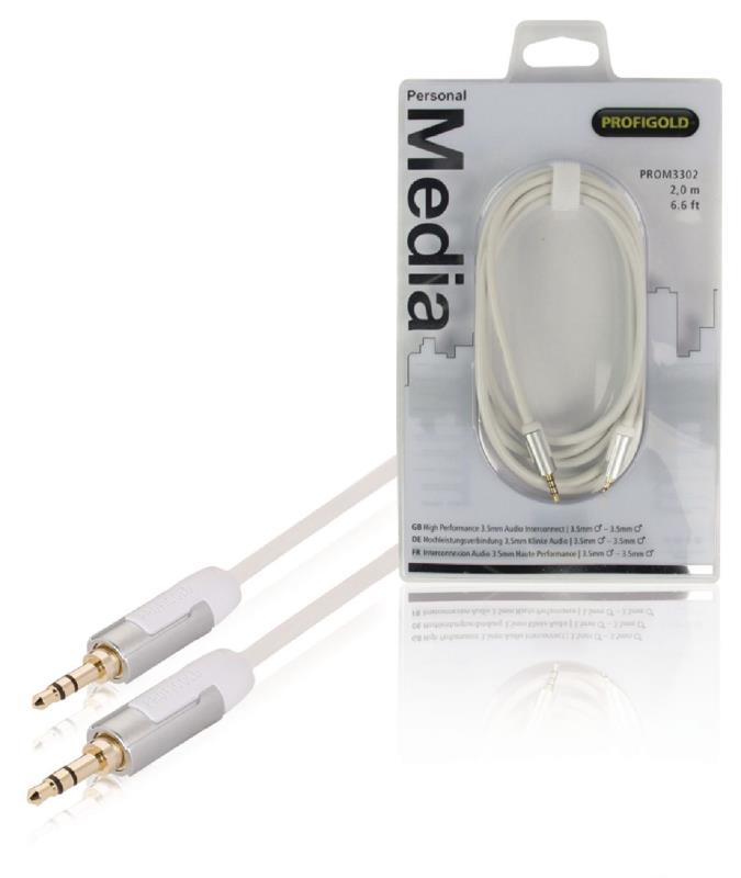Profigold PROM3302 Stereo-audiokabel 3,5 mm male - male 2,00 m wit