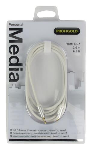 Profigold PROM3302 Stereo-audiokabel 3,5 mm male - male 2,00 m wit